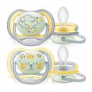 Philips Avent Ultra Air Nighttime SCF376/01 Ορθοδοντική Πιπίλα Σιλικόνης Συννεφάκι- Λιονταράκι 18m+ 2τεμ.
