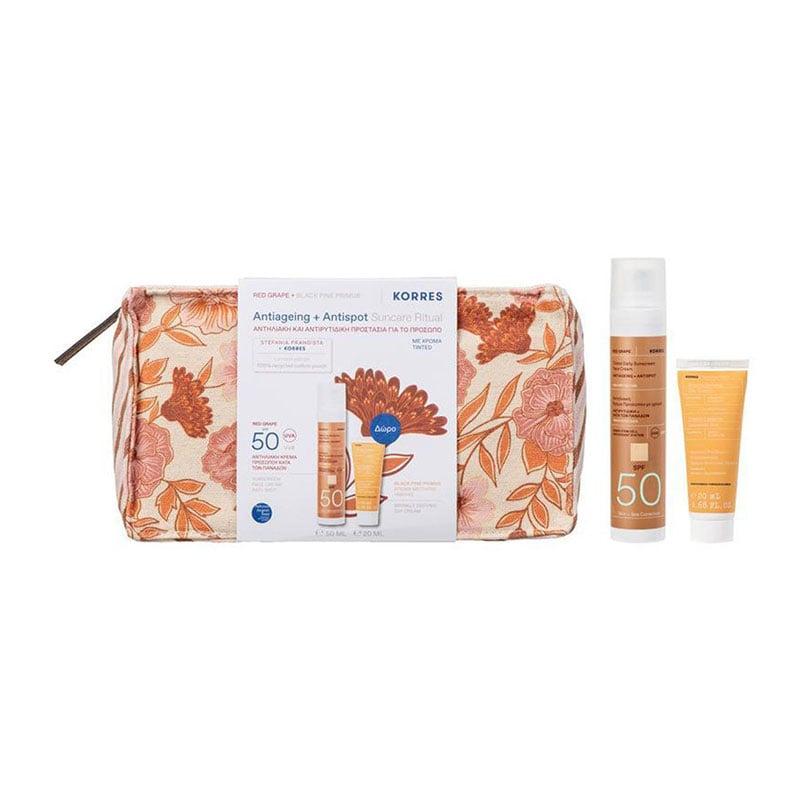 Korres Promo Red Grape Antiageing & Antispot Αντηλιακή Κρέμα Προσώπου κατά των Πανάδων με Χρώμα SPF50 50ml & Δώρο Black Pine ...