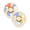 Bibs Colour Natural Rubber Round Size 1 Πιπίλες Καουτσούκ Στρογγυλές 0+m Ivory Mix 2τμχ