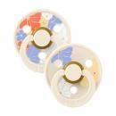 Bibs Colour Natural Rubber Round Size 1 Πιπίλες Καουτσούκ Στρογγυλές 0+m Ivory Mix 2τμχ