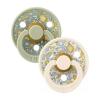 Bibs Liberty Colour Natural Rubber Round Size 2 Πιπίλες Σιλικόνης Καουτσούκ Στρογγυλές 6+m Eloise Sage Mix 2τμχ