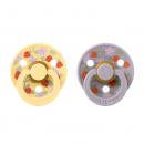 Bibs Liberty Colour Natural Rubber Round Size 2 Πιπίλες Σιλικόνης Καουτσούκ Στρογγυλές 6+m Strawberries/Cream 2τμχ