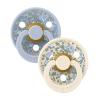 Bibs Liberty Colour Natural Rubber Round Size 2 Πιπίλες Σιλικόνης Καουτσούκ Στρογγυλές 6+m Eloise Dusty Blue Mix 2τμχ