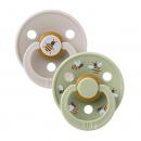 Bibs Colour Natural Rubber Round Size 2 Πιπίλες Καουτσούκ Στρογγυλές 6+m Bumblebee Mushroom Mix 2τμχ