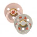 Bibs Colour Natural Rubber Round Size 3 Πιπίλες Καουτσούκ Στρογγυλές 18+m Ladybug Blush Mix 2τμχ