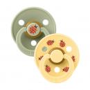 Bibs Colour Natural Rubber Round Size 3 Πιπίλες Καουτσούκ Στρογγυλές 18+m Ladybug Sage Mix 2τμχ