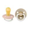 Bibs Colour Glow Natural Rubber Round Size 3 Πιπίλες Καουτσούκ Στρογγυλές Νύχτας 18+m Blush/Vanilla 2τμχ