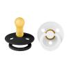 Bibs Colour Natural Rubber Round Size 2 Πιπίλες Καουτσούκ Στρογγυλές 6+m Black/White 2τμχ