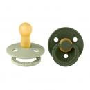 Bibs Colour Natural Rubber Round Size 2 Πιπίλες Καουτσούκ Στρογγυλές 6+m Sage/Hunter Green 2τμχ