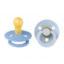 Bibs Colour Natural Rubber Round Size 1 Πιπίλες Καουτσούκ Στρογγυλές 0+m Sky Blue/Baby Blue 2τμχ
