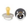 Bibs Colour Glow Natural Rubber Round Size 2 Πιπίλες Καουτσούκ Στρογγυλές Νύχτας 6+m Sand/Iron 2 τμχ