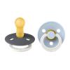 Bibs Colour Glow Natural Rubber Round Size 2 Πιπίλες Καουτσούκ Στρογγυλές Νύχτας 6+m Iron/Baby Blue 2 τμχ