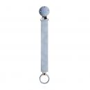 Bibs Pacifier Clip Ribbon Dusty Blue Κλιπ Πιπίλας Με Ύφασμα Γαλάζιο 1τμχ