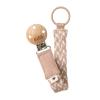 Bibs Pacifier Clip Braided Blush/Ivory Κλιπ Πιπίλας Πλεκτό Ροζ/Άσπρο 1τμχ