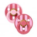 Bibs Colour Natural Rubber Round Size 2 Πιπίλες Καουτσούκ Στρογγυλές 6+m Baby Pink/Coral Mix 2τμχ
