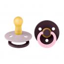 Bibs Colour Natural Rubber Round Size 2 Πιπίλες Καουτσούκ Στρογγυλές 6+m Dusky Lilac/Plum 2τμχ