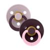 Bibs Colour Natural Rubber Round Size 2 Πιπίλες Καουτσούκ Στρογγυλές 6+m Dusky Lilac/Plum 2τμχ