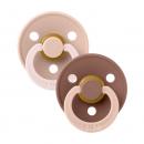 Bibs Colour Natural Rubber Round Size 2 Πιπίλες Καουτσούκ Στρογγυλές 6+m Blush/Woodchuck 2τμχ