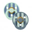 Bibs Colour Natural Rubber Round Size 2 Πιπίλες Καουτσούκ Στρογγυλές 6+m Nordic Mint Petrol Mix 2τμχ