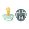 Bibs Colour Natural Rubber Round Size 2 Πιπίλες Καουτσούκ Στρογγυλές 6+m Nordic Mint Petrol Mix 2τμχ