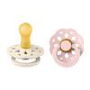 Bibs Boheme Natural Rubber Round Size 2 Πιπίλες Καουτσούκ Στρογγυλές 6+m Ivory/Blossom 2τμχ