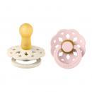 Bibs Boheme Natural Rubber Round Size 2 Πιπίλες Καουτσούκ Στρογγυλές 6+m Ivory/Blossom 2τμχ