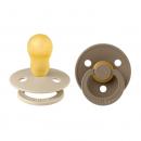 Bibs Colour Natural Rubber Round Size 3 Πιπίλες Καουτσούκ Στρογγυλές 18+m Vanilla/Dark Oak 2τμχ