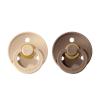 Bibs Colour Natural Rubber Round Size 3 Πιπίλες Καουτσούκ Στρογγυλές 18+m Vanilla/Dark Oak 2τμχ