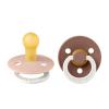 Bibs Colour Glow Natural Rubber Round Size 2 Πιπίλες Καουτσούκ Στρογγυλές Νύχτας 6+m Blush/Woodchuck 2τμχ