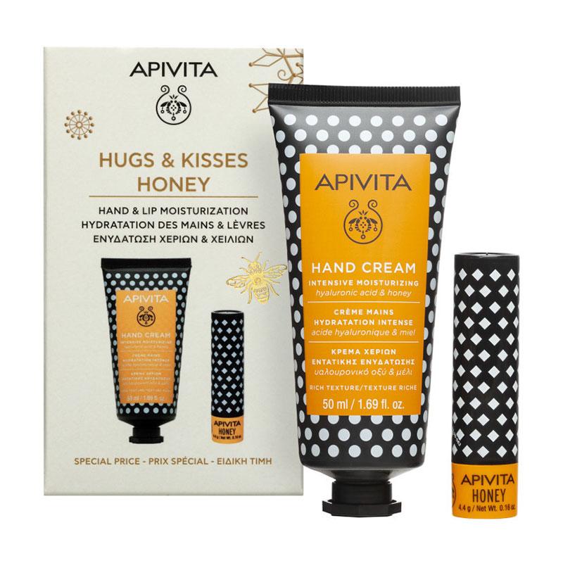Apivita Promo Hugs & Kisses Honey Κρέμα Ενυδάτωσης Χεριών με Υαλουρονικό 50ml & Lip Care Μέλι 4,4g
