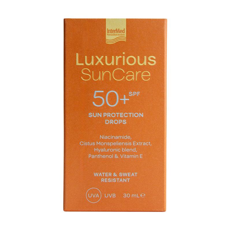 Intermed Luxurious Sun Care Sun Protection Drops Spf50+ Λεπτόρρευστο Αντηλιακό Προσώπου 30ml