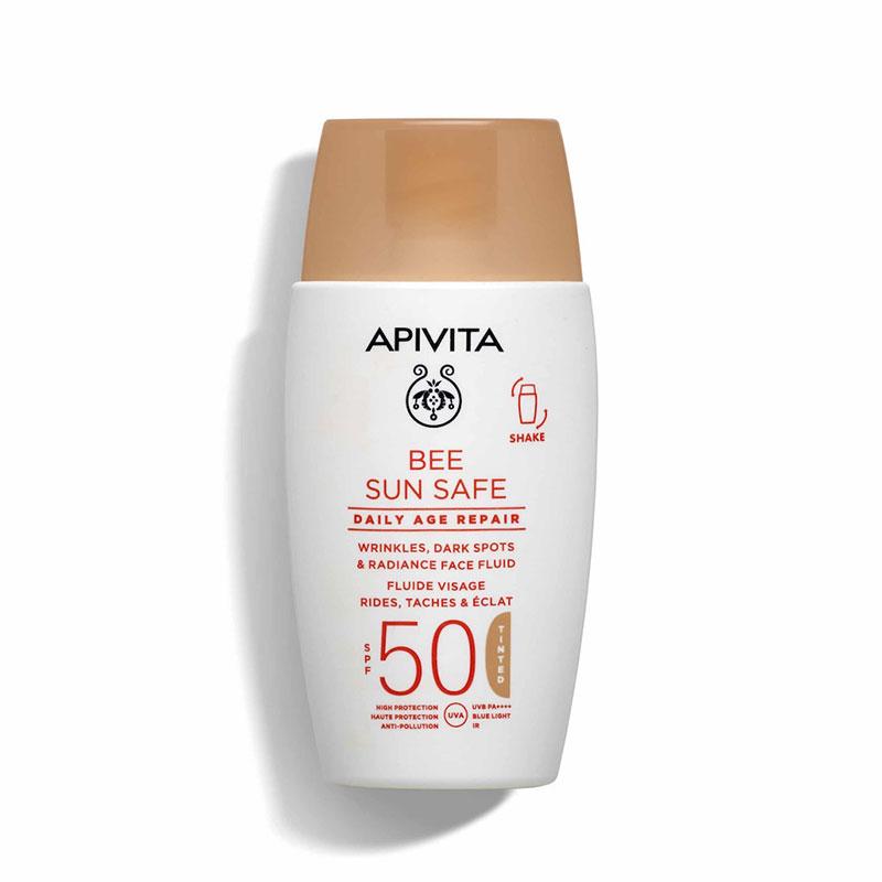 Apivita Bee Sun Safe Daily Age Repair Αντηλιακή Κρέμα Προσώπου για Ρυτίδες & Πανάδες Spf50 με Χρώμα 50ml