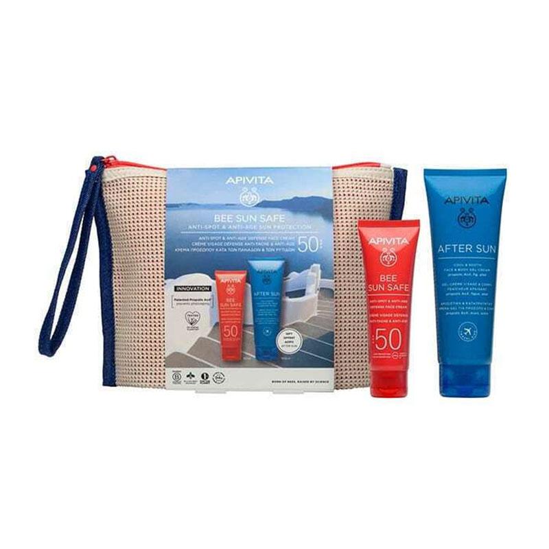 Apivita Bee Sun Safe Νεσεσέρ με Κρέμα Προσώπου Κατά των Πανάδων & των Ρυτίδων SPF50 50ml & Δώρο After Sun για Πρόσωπο & Σώμα ...