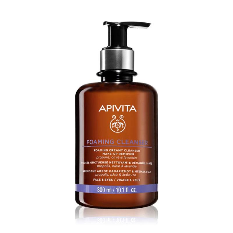 Apivita Foaming Cleanser Κρεμώδης Αφρός Καθαρισμού & Ντεμακιγιάζ για Πρόσωπο & Μάτια 300ml
