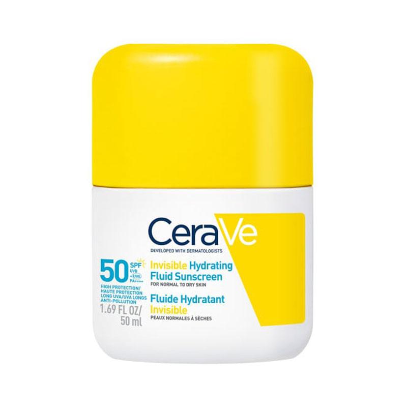 Cerave Invisible Hydrating Fluid Αντηλιακό Προσώπου Spf50 για Κανονικό έως Ξηρό Δέρμα 50ml