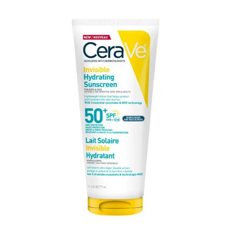Cerave Invisible Hydrating Sunscreen Ενυδατικό Αντηλιακό Spf50+ για Πρόσωπο & Σώμα 177ml