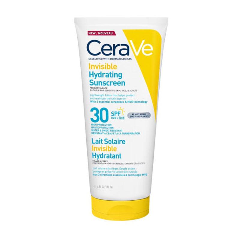 Cerave Invisible Hydrating Sunscreen Ενυδατικό Αντηλιακό Spf30 για Πρόσωπο & Σώμα 177ml