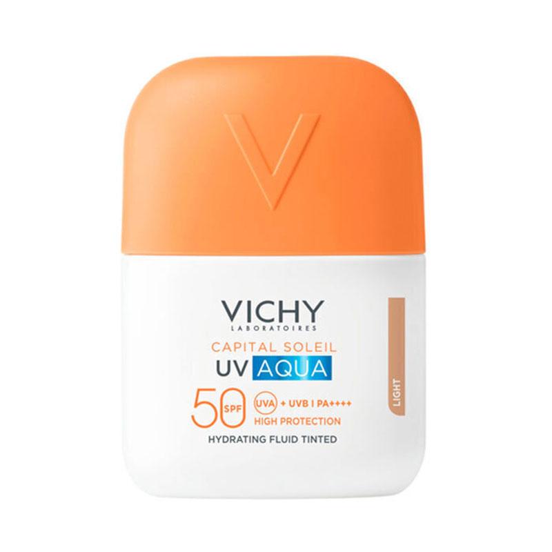 Vichy Capital Soleil UV Aqua Hydrating Invisible Fluid Tinted Λεπτόρρευστο Ενυδατικό Αντηλιακό Προσώπου Με Χρώμα Light Spf50 ...