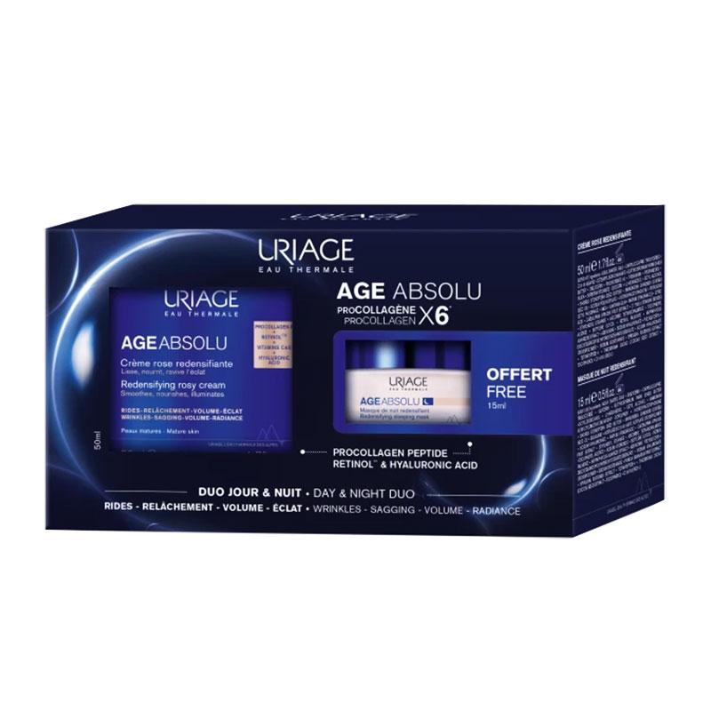 Uriage Promo Absolu Redensifying Rosy Cream Αντιγηραντική Κρέμα Ημέρας 50ml & Age Absolu Redensifying Sleeping Mask Μάσκα Αντ...