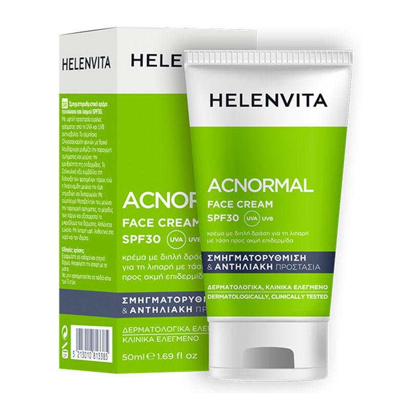 Helenvita Acnormal Face Cream Κρέμα Προσώπου για Σμηγματορύθμιση SPF30 50ml