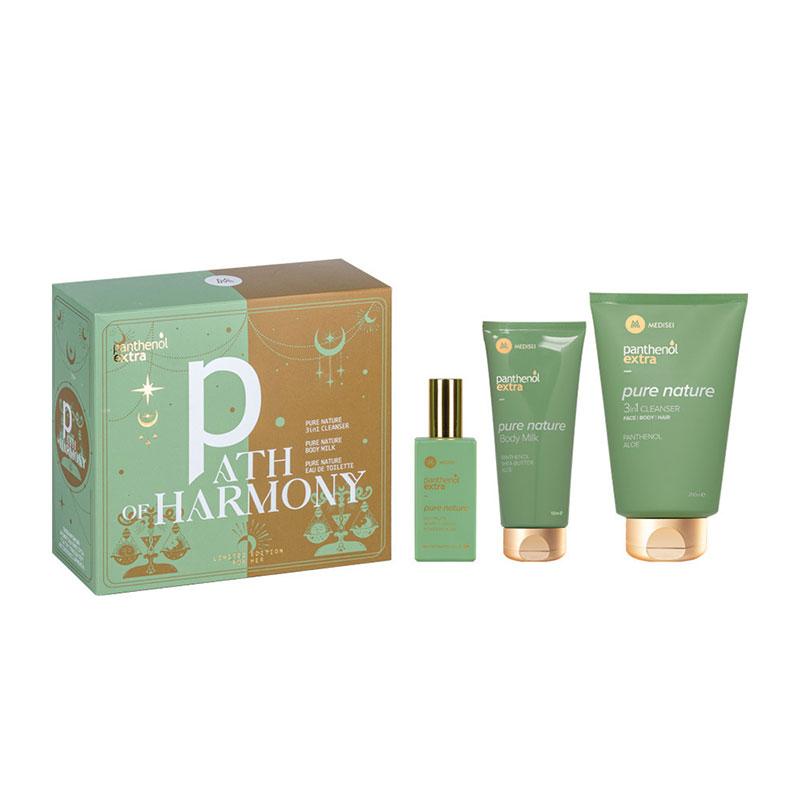 Panthenol Extra Path of Harmony Pure Nature Καθαριστικό 3 σε 1 200ml, Γαλάκτωμα Σώματος 100ml & Άρωμα 50ml