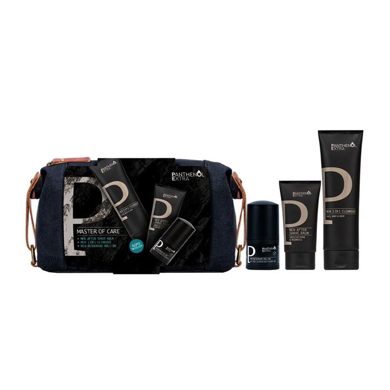 Panthenol Extra Master of Care Men After Shave Balm 75ml, Καθαριστικό 3 σε 1 200ml & Αποσμητικό Roll-On 50ml