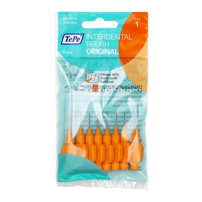 Tepe Interdental Brush Original XXX-Fine 0.45mm Πορτοκαλί Μεσοδόντια Βουρτσάκια 8τεμ.