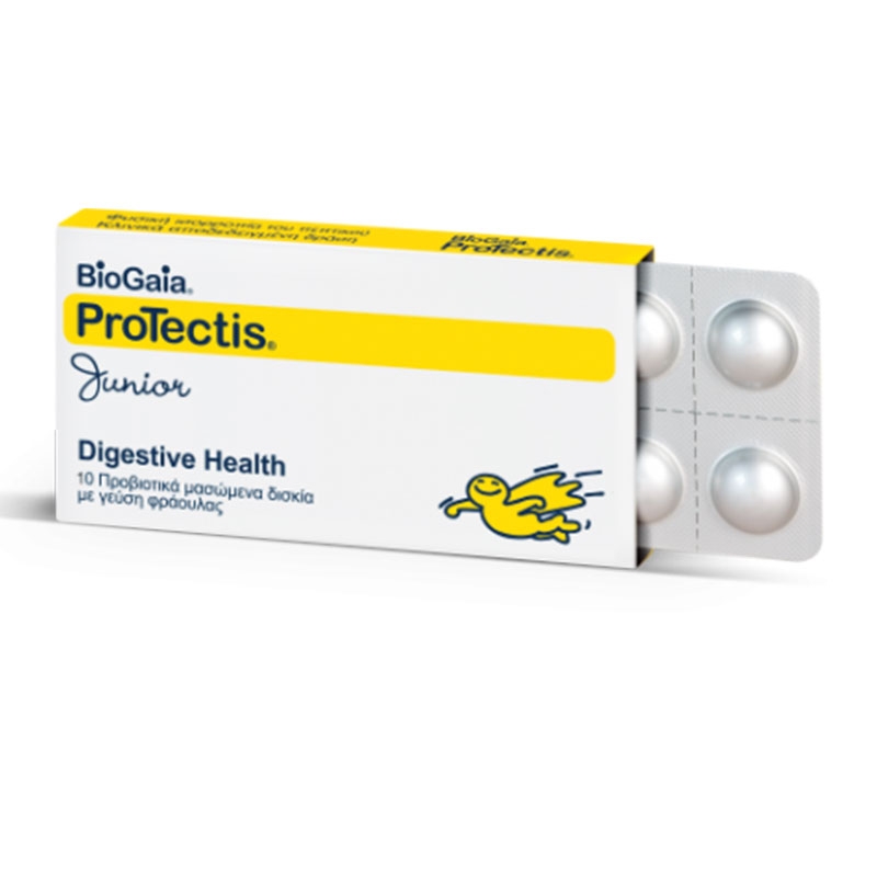 Biogaia Protectis Junior Digestive Health Προβιοτικά με Γεύση Φράουλας 10 Μασώμενα Δισκία