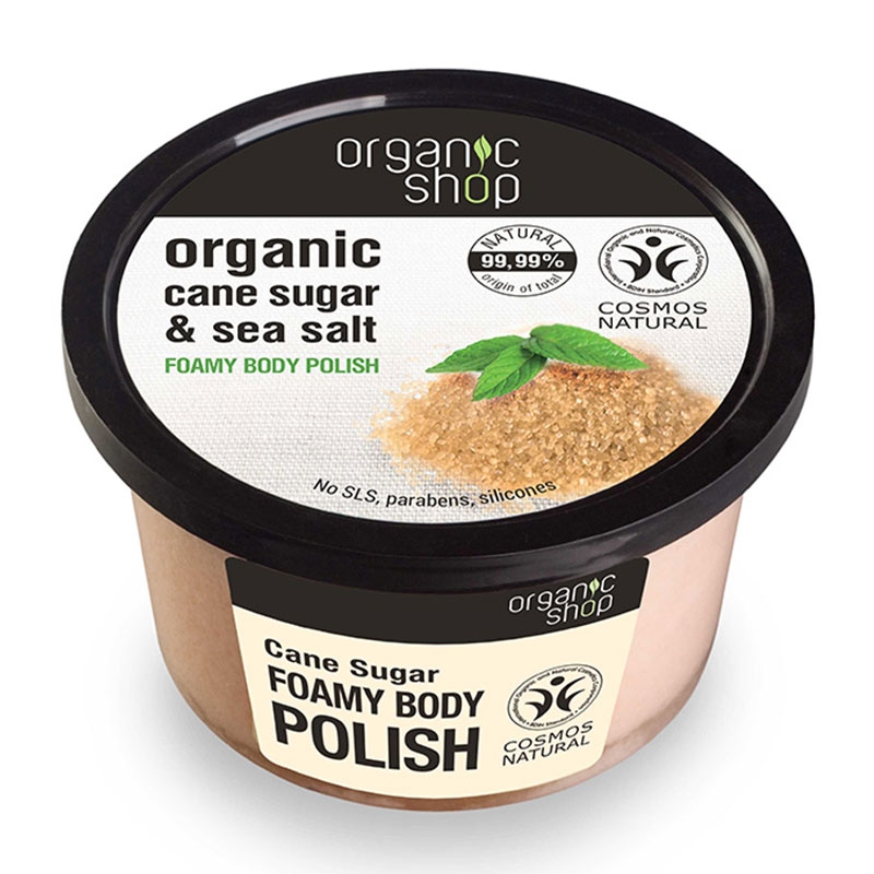 Natura Siberica Organic Shop Foamy Body Polish Cane Sugar & Sea Salt 250 ml