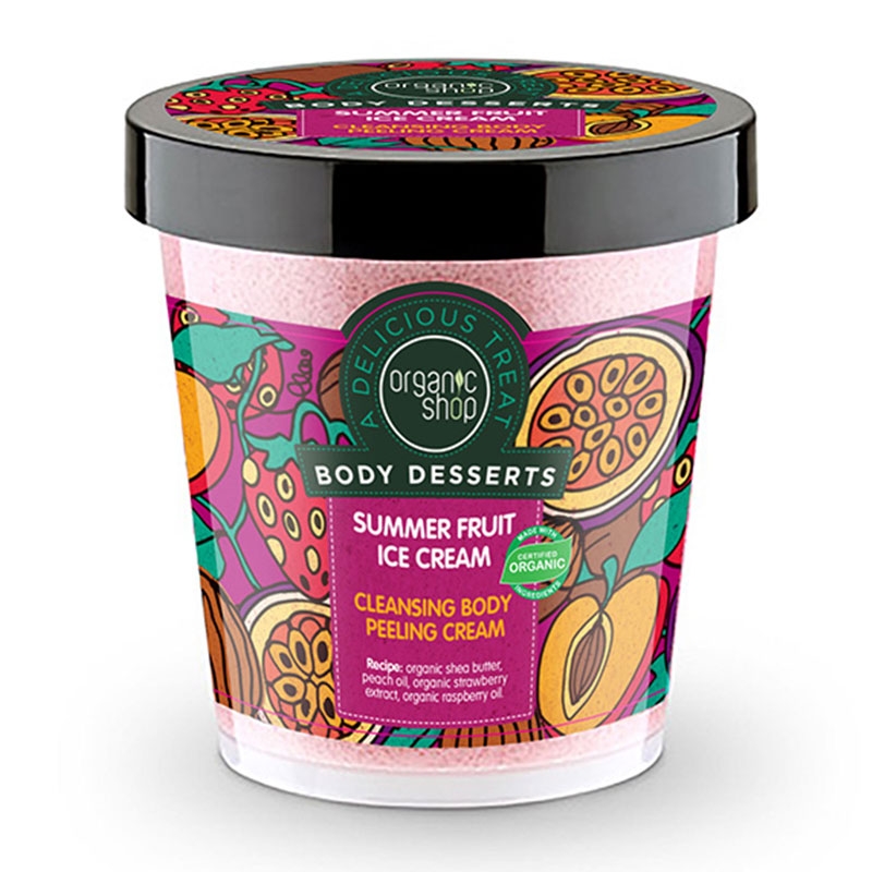 Natura Siberica Organic Shop Body Desserts Summer Fruit Ice Cream Καθαριστικό Peeling Σώματος 450 ml