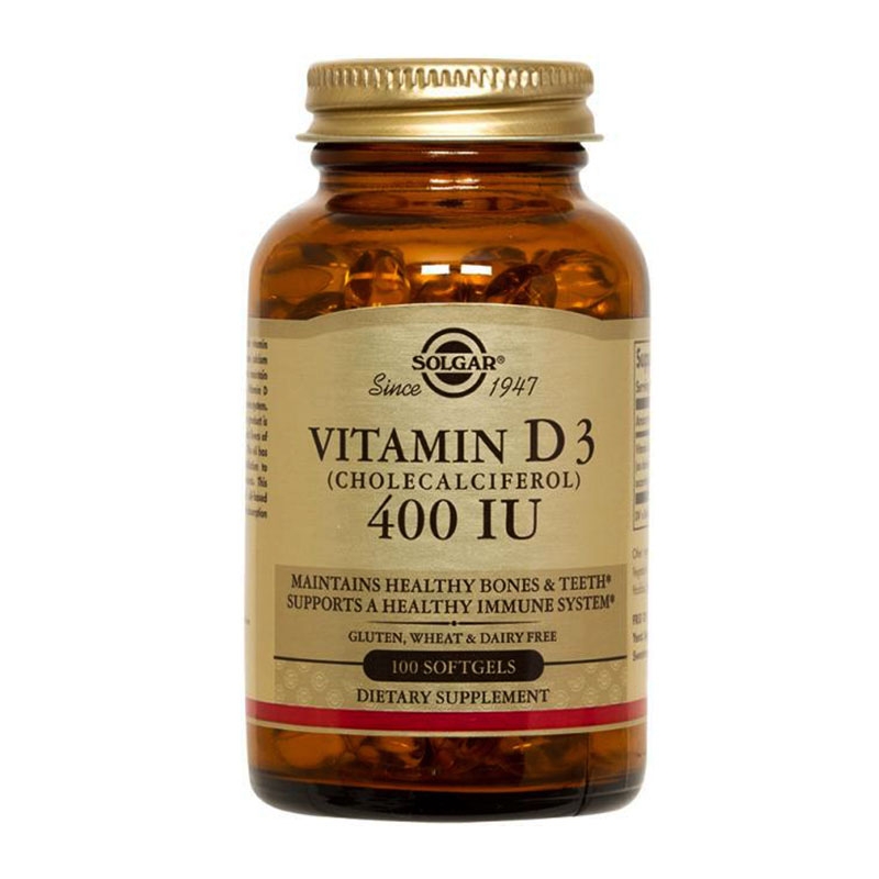 Solgar Vitamin D3 400iu 100 Μαλακές Κάψουλες