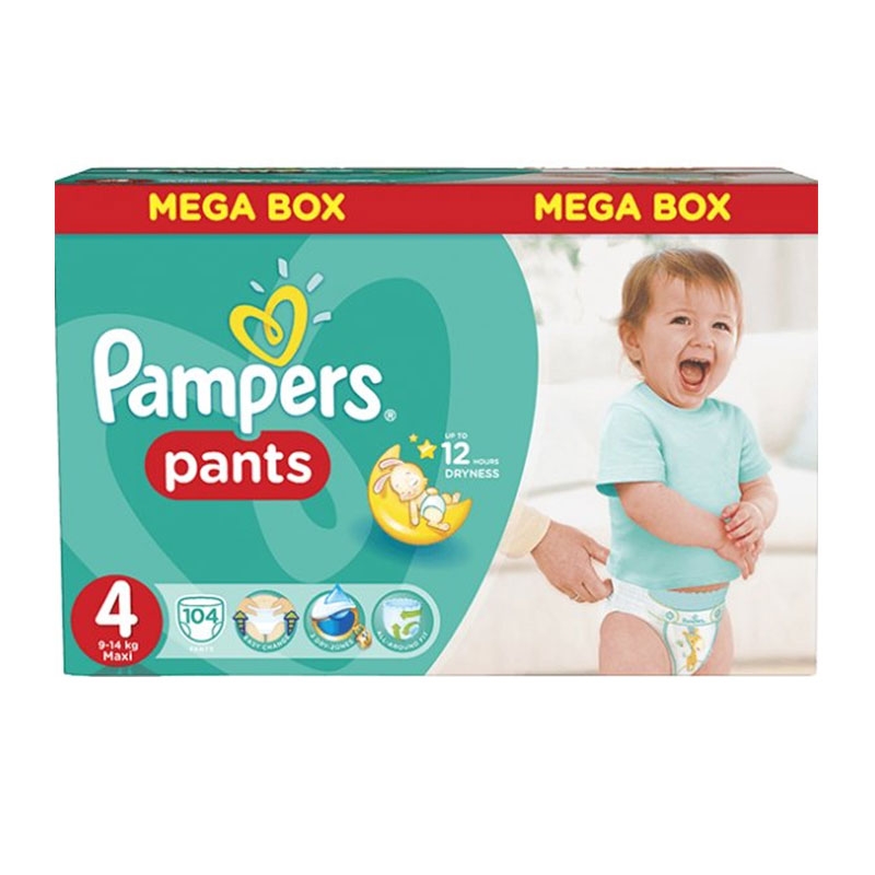 Pampers Πάνες Pants Mega Box No 4 (915kg) 104τεμ. It's Care Time