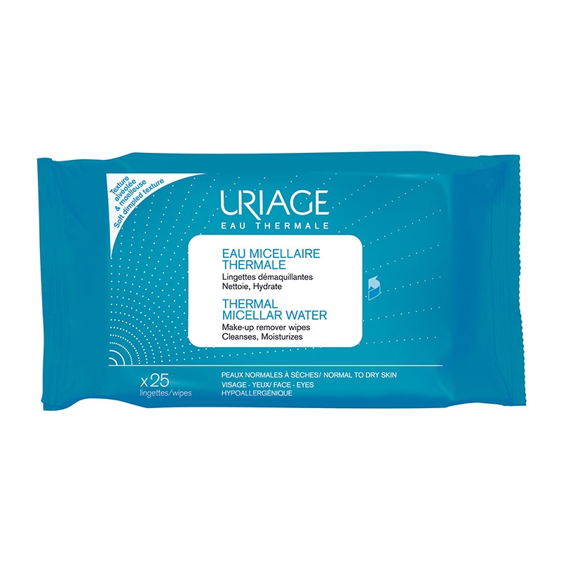 Uriage Thermal Micellar Water Wipes Καθαριστικά Μαντηλάκια 25τεμ.