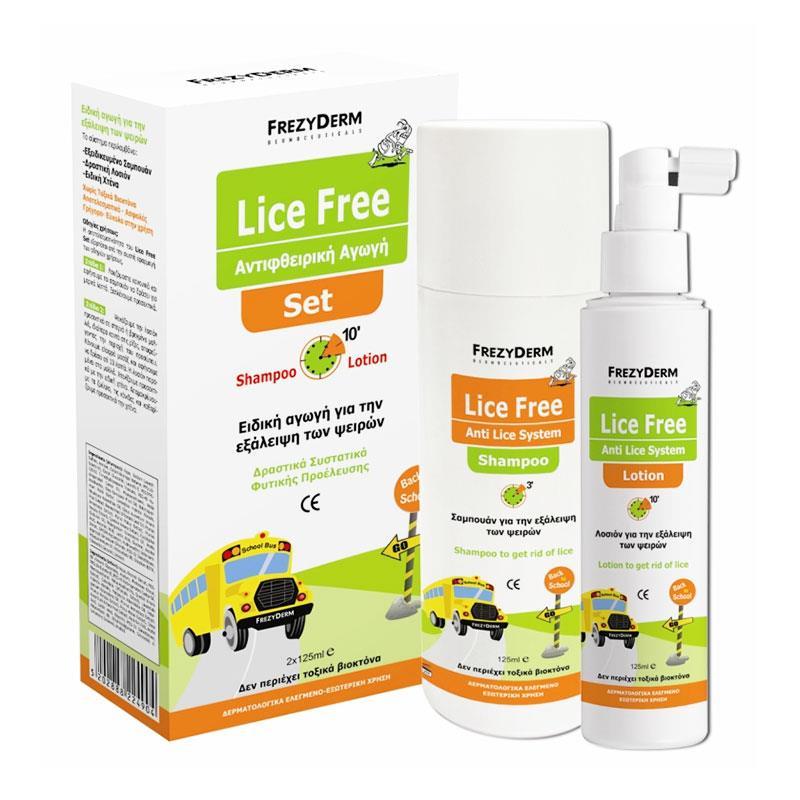 Frezyderm Lice Free Set Sampoo & Lotion & Toothed Comb 2x125ml